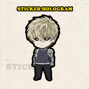 Stiker Hologram Genos chibi ukuran 10 cm