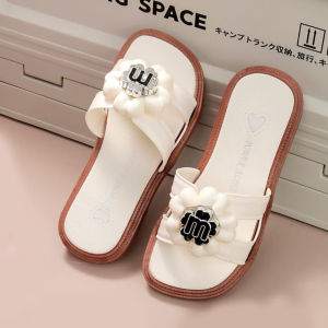 Sandal Jelly Anak Perempuan Bunga Berhias Bahan Karet Import Motif Polkadot Ukuran 24-35 untuk Usia 1-8 Tahun