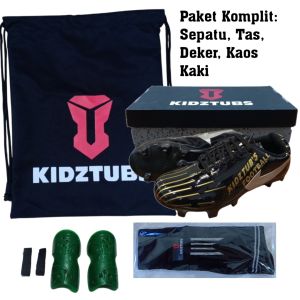 KIDZTUBS Sepatu Bola Anak Paket Komplit Sepatu Bola Tas Skin Deker Kaos Kaki Usia 6-10 Tahun Size 28 29 30 31 32 33 34 35 36 37 KDZ1639010625
