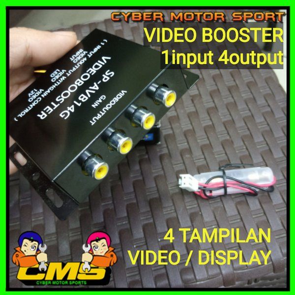 video booster Video 4 channel. 1 input 4 output. adaptor video booster. untuk tampilan 4 monitor. adaptor video cabang rca