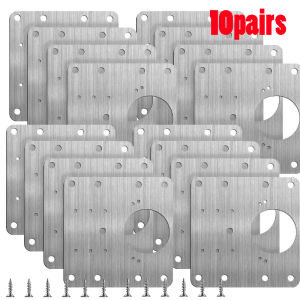 20 Pairs Cabinet Hinge Repair Plate / Stainless Steel Brackets / Kitchen Cupboard Door Hinges Mounting Plates / Mounting Plate with Screw Flat Fixing Brackets