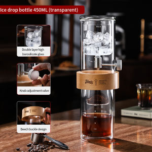 BINCOO Drip Coffee Pot Ice Brewing Tea Maker Ice Brew Bottle Glass Material Coffee Dripper Coffee Brewing Equipment
