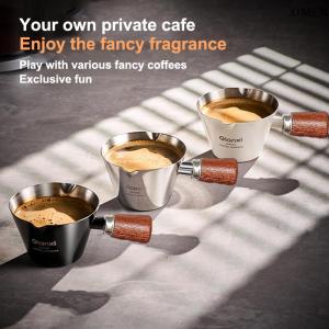 MceHKF Cốc đong espresso cốc uống espresso cỡ nhỏ có tay cầm phụ kiện quầy bar cà phê mini có vòi hình chữ V