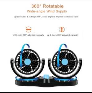 Kipas Angin Mobil YZH-T303 Double-Headed Fan Aksesoris Mobil Interior