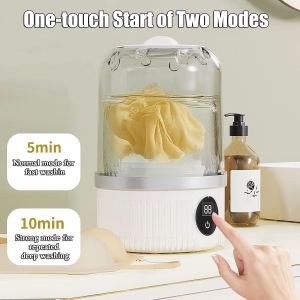Cordless Dual Mini Underwear Washing Machine Portable Ultrasonic Laundry Cup Rechargeable Travel Washing for Socks Bras