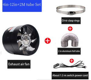 4/6/8/10/12 Inch Inline Exhaust Fan Air Ventilator Metal Ventilation Exhaust Fan Mini Extractor Bathroom Toilet Wall Fan Duct Fan Accessories 220V