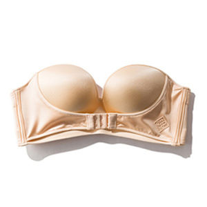 Strapless Pushup Bra  Nonwired Chest Pad Bra for Small Breasts with Adjustable Strap