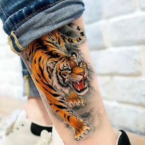 Downhill tiger temporary tattoo stickers lasting waterproof men and women arm calf cover scar