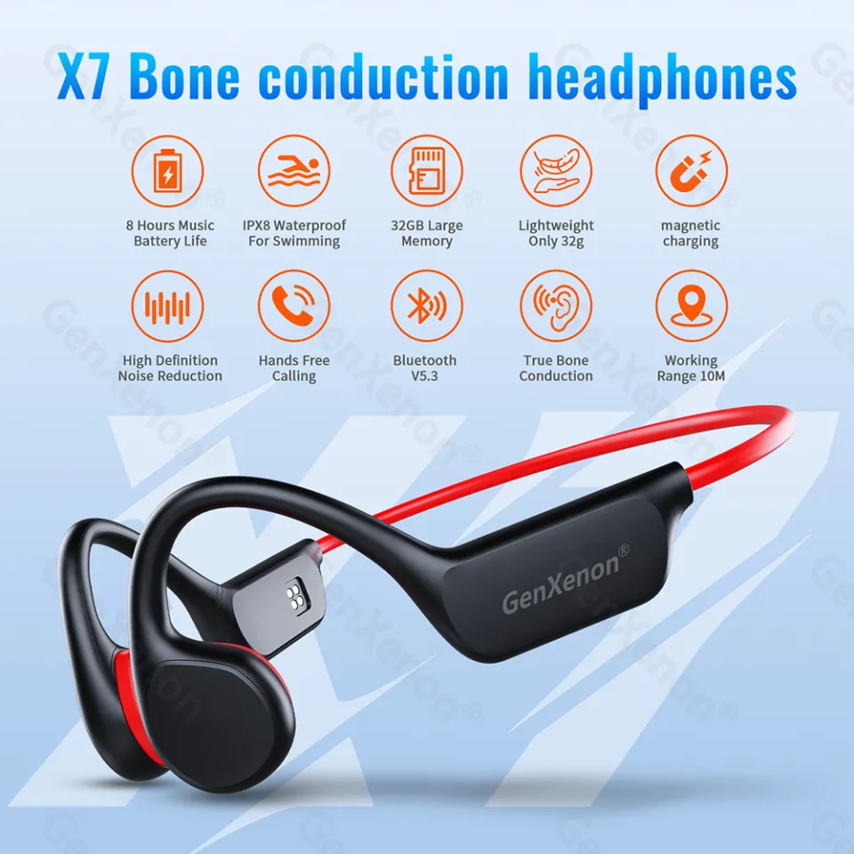 GenXenon X7 Bone Conduction Headphones Bluetooth Open-Ear IPX8 32G