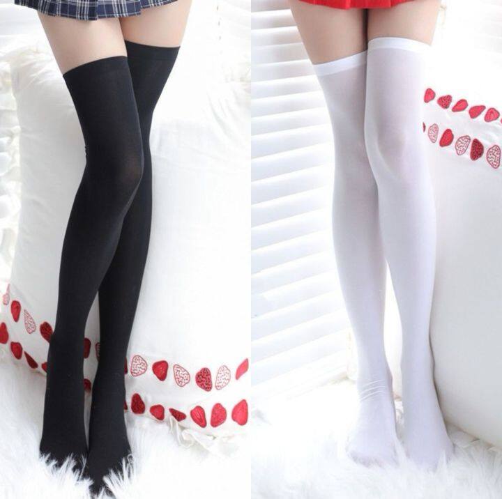 【CRAZY PANDA】1Pairs Knee High Socks Ladies Long Tube School Socks Black ...