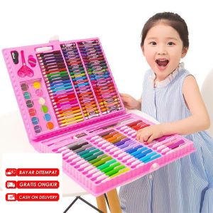 krayon lengkap 1 set gratis ongkir Pensil warna lengkap 1 set murah Crayon set isi 150 pcs Mainan anak perempuan lengkap 1 set viral Tik tok Crayon Warna Lengkap Crayon set komplit Crayon lengkap 1 set