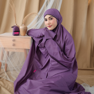 Nelula - Mukena Terusan Traveling Mini Pouch Terkecil 2 in 1 Dewasa Jumbo Parasut Premium Korea
