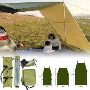 Windproof Hatchback with Tent Roof Canopy and Poles Universal for Camping Car Tent Car Awning Tailgate Tent