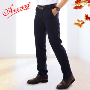 Quần tây âu Amazing đồng phục học sinh màu đen và xanh dáng xuông ống đứng chuẩn form basic không ly dáng công sở big size