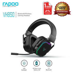 Rapoo VH850 Dual-Mode Wireless Backlit Game Headset with RGB Lighting US - Black
