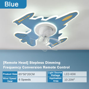 เครื่องบิน360พัดลมติดเพดานหมุนได้ ° มีไฟ LED พัดลมติดเพดานห้องเด็กโคมไฟพัดลมเพดาน