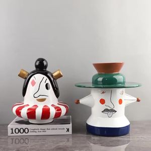 xpkQ Resin Modern Simple Cartoon Moulding Figurines Abstraction Style Crafts Living Room Bedroom Entrance Figurines Home Decoration T2Y7B