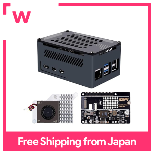 GeeekPi Metalen behuizing voor Raspberry Pi 5, met officiële Raspberry Pi M. 2 Hat en Active Cooler, ondersteuning M.2 SSD 2230/2242