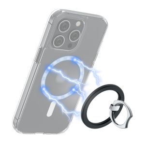 Profezzion Magsafe Magnetic Phone Ring Holder Foldable Desktop Holder for iPhone 16 15 14 13 12 Pro Max Plus & Magsafe Case with Bulit-in Magnets