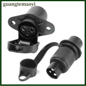 guangtemaoyi 3 Pin Trailer Socket Connectors Round 3 Pole Plug-in Trailer Tractor Plug for Electrical Caravan Truck 12V
