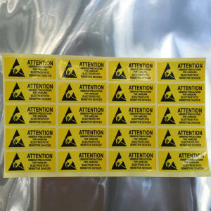 500pcs Warning Labels Attention Caution Adhesive Stickers 15mm*50mm for Anti Static Shielding Bags ESD shielding bag
