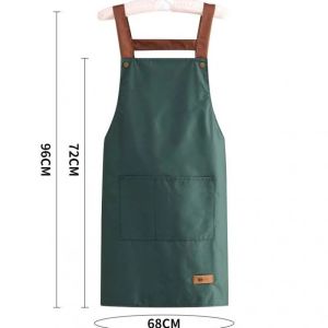 Mishilei Cooking Apron Kitchen Apron Hanging Neck Waterproof and Oil Resistant Large Pocket Restaurant Workwear