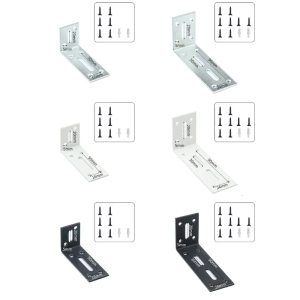 Cold Rolled Steel L-Shaped Shelf Brackets 40x80mm 60x120mm Metal Brackets Mounting Brackets for Shelf Brace