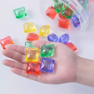100pcs Mix colour Laundry Condensation Beads 洗衣凝珠  Sabun Basuh Baju Wangi Laundry Capsule Gel Pod Beads Detergent Lasting Fragrance Gel Liquid Dissolve Pod