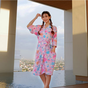 Kimono Handuk Dewasa Wanita Size (L/XL) ukuran Standar dan Jumbo / Motif Misty - Millieshop