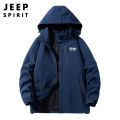 Jeep Spirit Solid Color Waterproof and Wear-resistant Jacket Spring and Autumn New Outdoor Single-layer Thin Mountaineering Suit Windproof and Breathable Couple Trench Coat Jacket Casual Coat. 