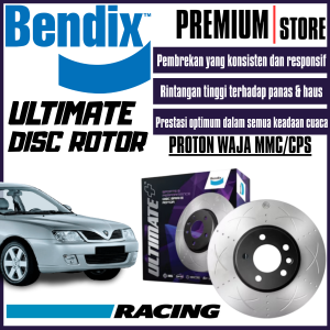 Original Bendix Ultimate+ Front And Rear Set Disc Rotor - Proton Waja MMC/CPS 1.6L BR9548 ULT+ BR9553 ULT+
