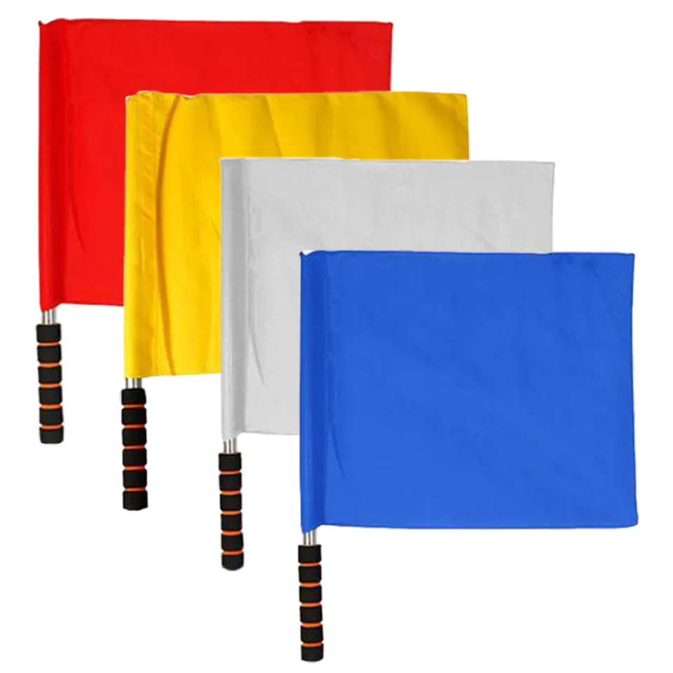 Happyyami 3Pcs Referee Flag Flag Stainless Steel Hand Flag