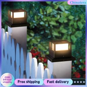 [Chinatera Flagship Store] Solar Powered Post Light IP54 Waterproof Outdoor Column Retro Fence Gate Street Lamp LED Courtyard Landscape Lantern
