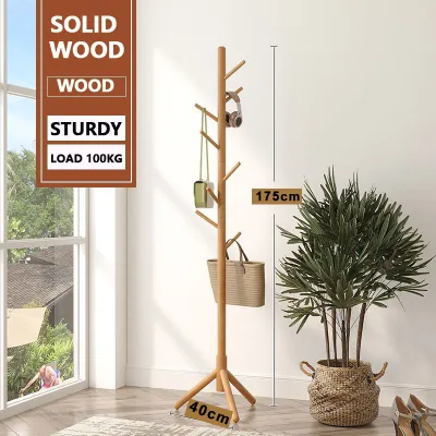 Bag Rack Stand Coat Rack Solid Wood
