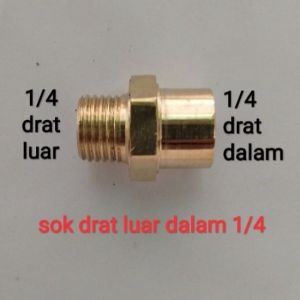 Double Sock / Dobel Sok Drat Luar Dalam 1/4 Kuningan