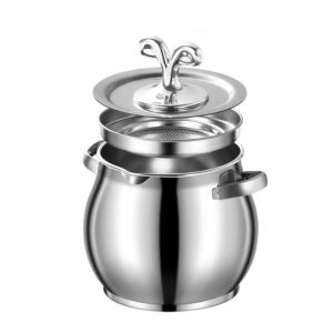JESJELIU 1.5/3.5L Oil Filter Pot Large Capacity Stainless Steel Cooking Oil Strainer  Grease Keeper Oil Bottle Kitchen