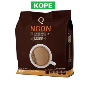 Cà phê sữa trần quang ngon hòa tan 3 in 1 uống liền thùng 10kg x 21 bịch 480g KOPE