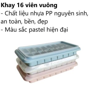 Khay Vỉ Làm Đá Thạch 8-9-16 Viên CÓ NẮP Nhựa VIỆT NHẬT 6932+33+34