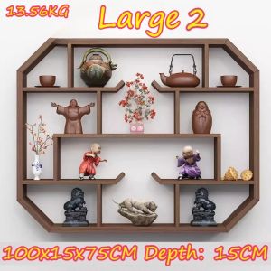 xpkQ Solid Wood Wall Rack Layers Thicked Anti Crack Anti Moisture Storage Holders Chinese Style Classic Retro Home Storage Z5Q1T