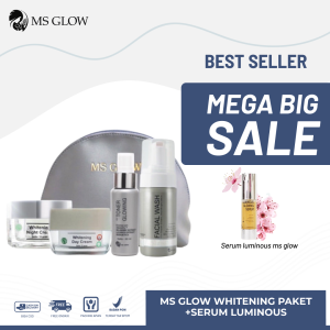 Ms Glow Paket Whitening Acne Luminous Ultimate dan Serum Acne Luminous lifting.