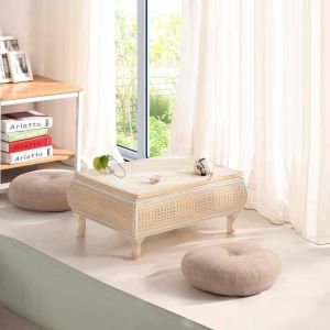 【LDIES】Rotan jepun kayu pepejal meja kopi kecil tatami tingkap meja kecil malis moden meja penyimpanan hiasan rumah