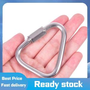 ZMONH🏃🏻♂️🏄🏻♂️ Triangle Carabiner Stainless Steel Keychain Snap Clip Hook Buckle Screw Lock