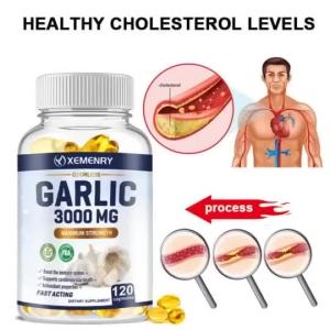 XEMENRY Garlic Supplement with Antioxidant Promotes Healthy Cholesterol Supports Heart Health & Improves Blood Circulation