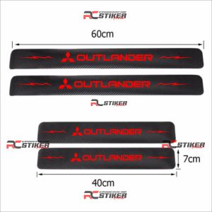 4pcs sticker carbon mobil outlander sticker carbon pelindung bawah pintu mobil dari pijakan kaki