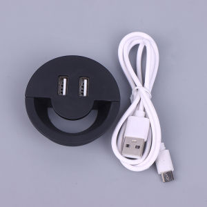 godessing ที่ครอบรูสายไฟขนาด50มม. เป็นช่องกลมสำหรับโต๊ะสำนักงานบ้านกล่องสายไฟโต๊ะทำงานคอมพิวเตอร์พร้อมห่วงจัดสาย USB 2ช่อง