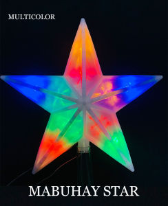 MABUHAY STAR Christmas Lights 10L LED Frosting Topper Five-Pointed Star Christmas Decoration Steady/Twinkle