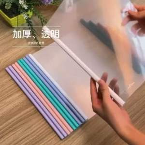 🇸🇬[SG Stock] 10pcs/set A4 Transparent File Document Rod Sliding Bar Cover Clip Holder Binder Business Office Supplies