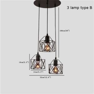 Lampu Gantung Gaya Retro Lampu Hias Gantung Minimalis Lampu Kamar Industri Tidur Ruang Tamu Ironwork