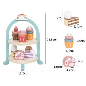 MALOTOYS - Kabi Cake Pop Shop Tea Set Prented Play Mainan Dapur Kayu Anak Tempat Kue Kitchen Wood Food Dessert Donut Cupcake Malo Toys