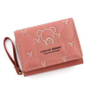 DROPASSIST 1616 Short Small Woman Cute Bear Wallet Bag Coins Card Purses Pouch Wanita Beg Duit Kecil Dompet Murah Wanita